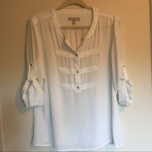 Banana Republic Soft Satin Cream Top